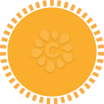Sun icon Illustration color fill simple style