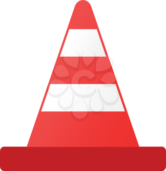 Road cone icon Illustration color fill simple style