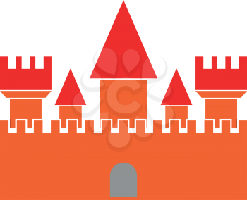 Castle icon Illustration color fill simple style