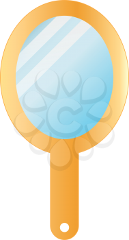 Hand mirror icon Illustration color fill simple style