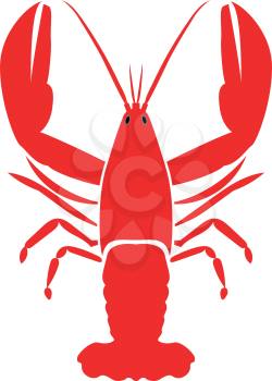 Craw fish icon Illustration color fill simple style