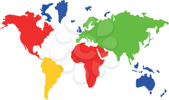 World map  set  it is color icon . Simple style .