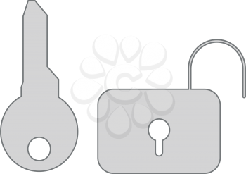 Key and lock  set  it is color icon . Simple style .