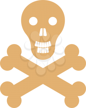 Skull and bones  set  it is color icon . Simple style .