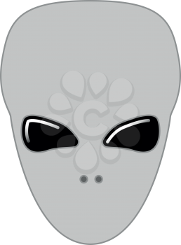 Extraterrestrial alien face or head icon . It is flat style