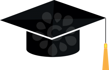 Graduation cap icon . It is flat style