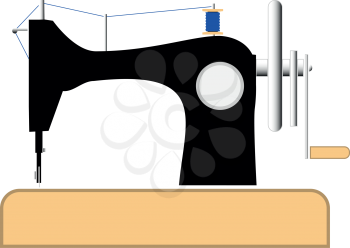 Sewing machine it is icon . Flat style .