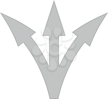 Three way direction arrow it is icon . Flat style .