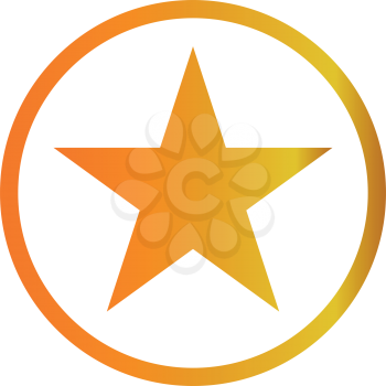 Star in circle  it is icon . Flat style .
