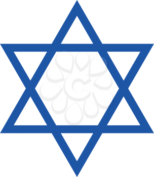 Jewish star of David icon . Different color . Simple style .