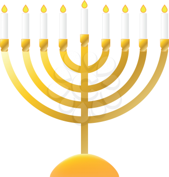 Menorah for Hanukkah icon . Different color . Simple style .