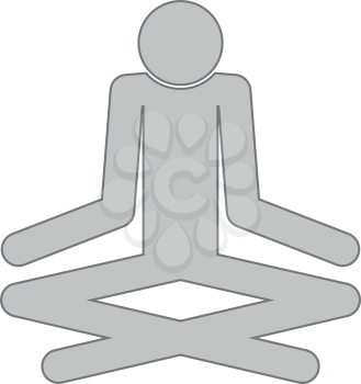 Man yoga stick icon . Different color . Simple style .
