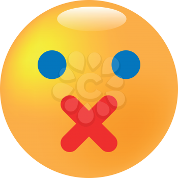 Silence emoticon icon . Different color . Simple style .