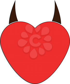 Heart with devil horn icon . Different color . Simple style .