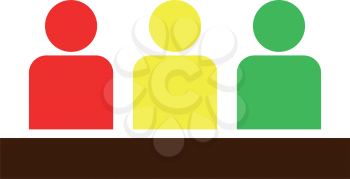 Board meeting - business concept icon . Different color . Simple style .