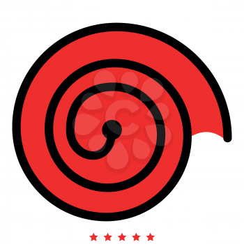 Spiral icon Illustration color fill simple style