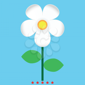 Flower icon Illustration color fill simple style