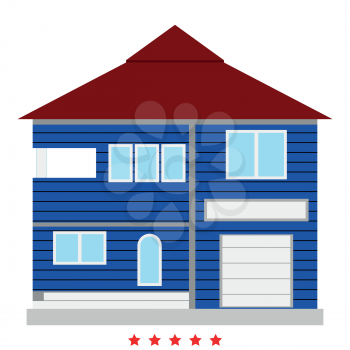 House icon Illustration color fill simple style