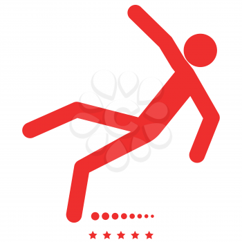 Man slip fall icon Illustration color fill simple style