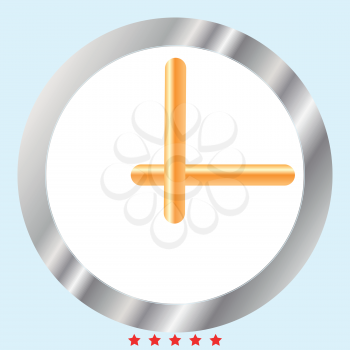 Clock icon Illustration color fill simple style