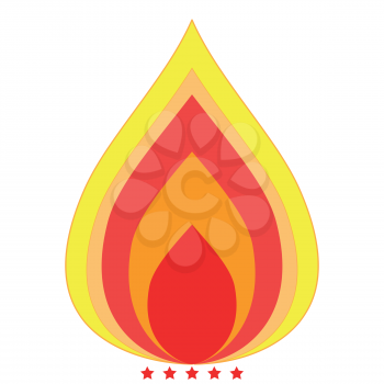 Fire icon Illustration color fill simple style