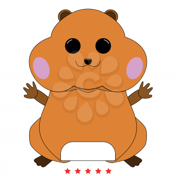 Hamster silhouette icon Illustration color fill simple style