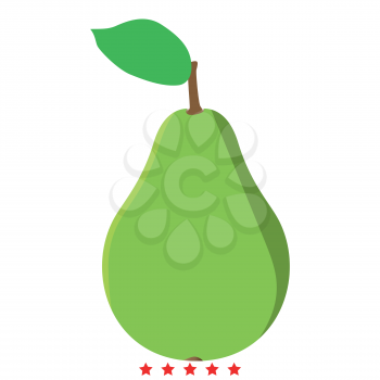 Pear icon Illustration color fill simple style