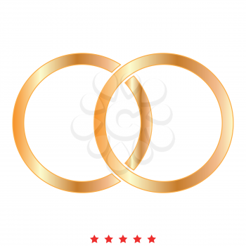 Wedding rings icon Illustration color fill simple style
