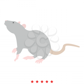 Rat icon Illustration color fill simple style