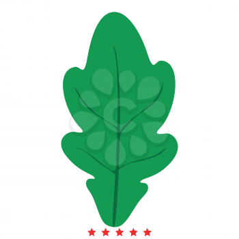 Oak leaf icon Illustration color fill simple style