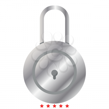 Lock icon Illustration color fill simple style