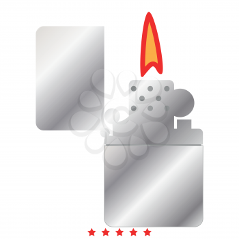 Cigarette lighter icon Illustration color fill simple style
