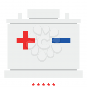Car battery icon Illustration color fill simple style