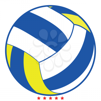 Volleyball ball icon Illustration color fill simple style