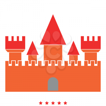Castle icon Illustration color fill simple style