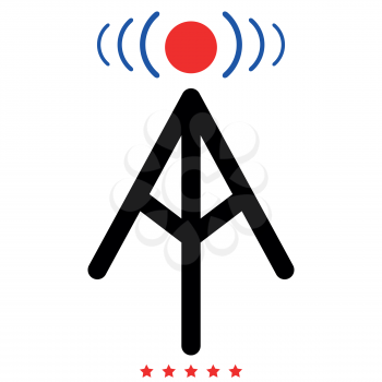 Radio tower icon Illustration color fill simple style