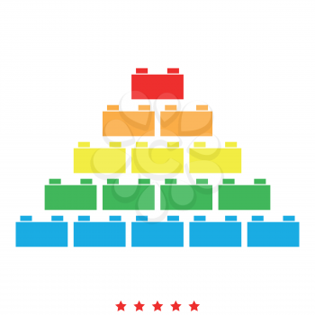 Building block icon Illustration color fill simple style