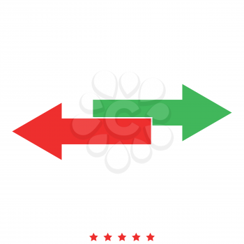Two side arrows icon Illustration color fill simple style