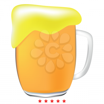 Cup beer icon Illustration color fill simple style