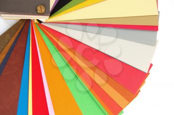 Paper color chart background. Different weights and colors of printing paper.