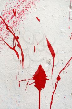 Paint splashed stained grungy white wall. Abstract artistic background texture.