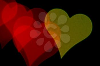 Abstract heart shaped blur pattern. Valentine's day background.