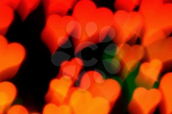 Abstract hearts pattern motion blur. Love and romance background.