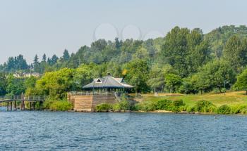 A view of the pavilion at Gene Coulon Park in Renton, Washington.
