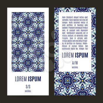 Antique, vintage background azulejos in Portuguese tiles style. Blue pattern for invitations, greeting cards happy birthday, Portuguese weddings.