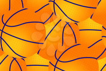 Basketball seamless pattern. Orange ball. Texture for scrapbooking, wrapping paper, textiles, home decor, skins smartphones backgrounds cards, website, web page, textile  surface design fashion