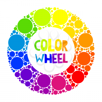 Color wheel palett or color circle isolated. The physical representation of color transitions and HSB.
