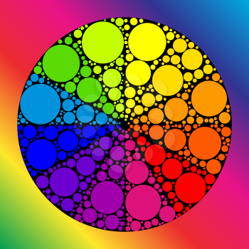 Color wheel palett or color circle. The physical representation of color transitions and HSB.