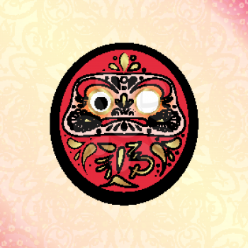 Daruma Japanese traditional doll, which embodies Bodhidharma in Japanese syncretic mythology. Deity, brings happiness.