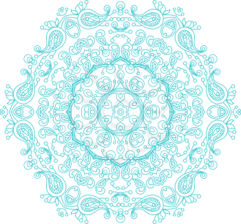 Round ornament vintage floral mandala. The esoteric symbol on a white background. Om sign in the eastern style, Indian ethnic ornament.